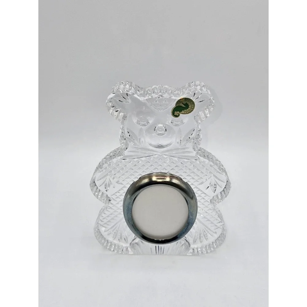 Waterford Crystal Teddy Bear Picture Frame Irish Cut Crystal